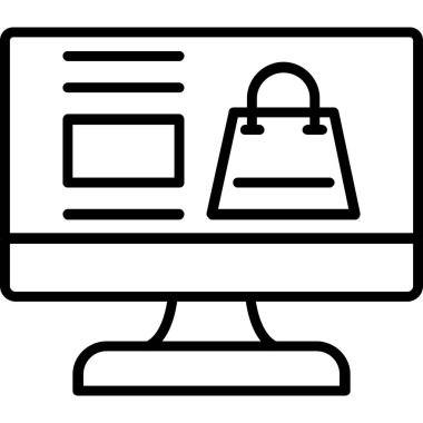 Alışveriş çevrimiçi simgesi, basit tasarım