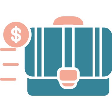 Dolar simgesi olan para çantası, basit vektör illüstrasyonu