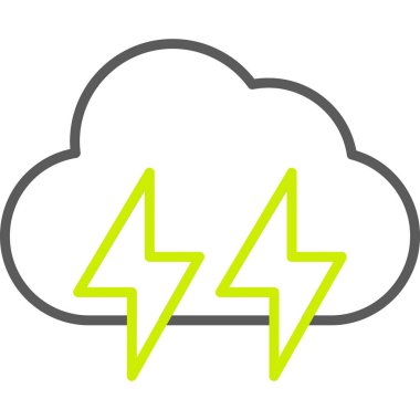 Yıldırımlı gök gürültüsü bulutu. Basit resimleme