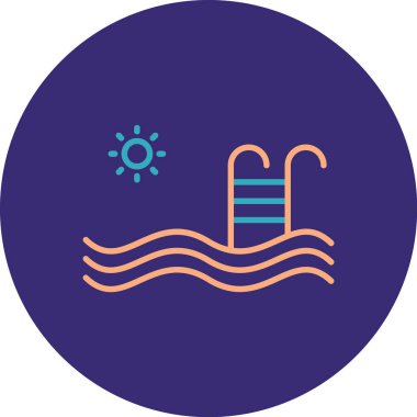 Yüzme havuzu. Basit resimleme