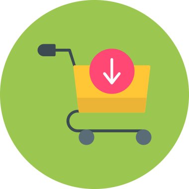 Alışveriş arabası. Basit resimleme