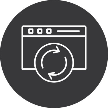 Çamaşır makinesi simgesinin vektör illüstrasyonu