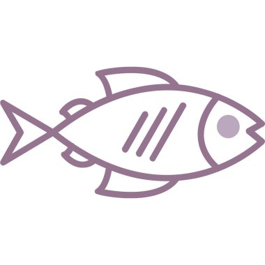 Balık rengi çizgisi simgesi. Deniz ürünleri illüstrasyonu beyaza izole edildi. Balık tasarımı, promosyon için ağ, uygulama. düzenleme 0 vuruş