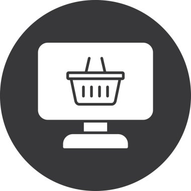 Alışveriş sepeti simgesinin vektör illüstrasyonu