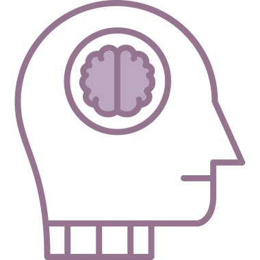 Beyin. Web simgesi basit illüstrasyon