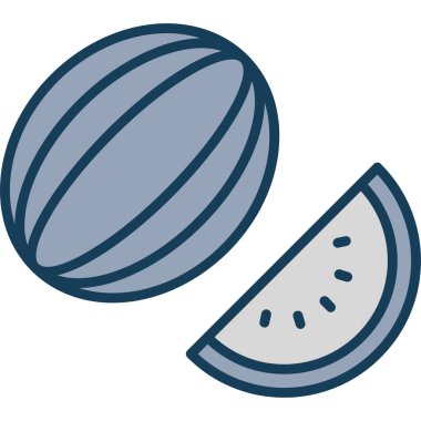 Karpuz ikonu. Web için meyve vektör simgelerinin özet çizimi