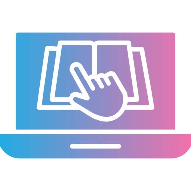 Bir dizüstü bilgisayar simgesinin vektör illüstrasyonu