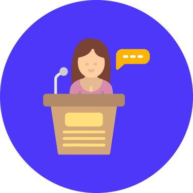 Konuşmacı. Web simgesi basit illüstrasyon