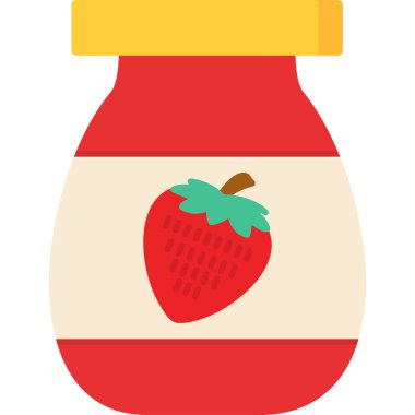 Reçel kavanozu çizimi. düz biçim tasarımı