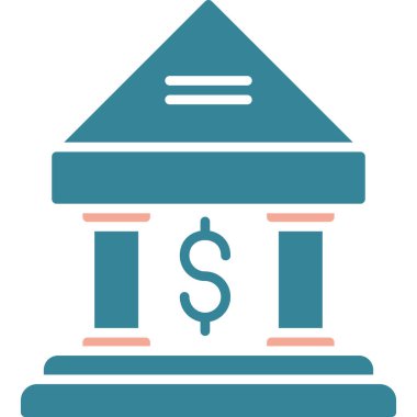 Banka binası. Basit resimleme