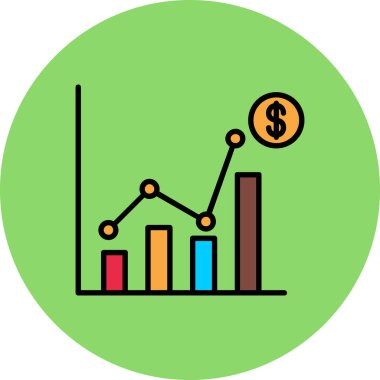 İş grafiği simgesinin vektör illüstrasyonu