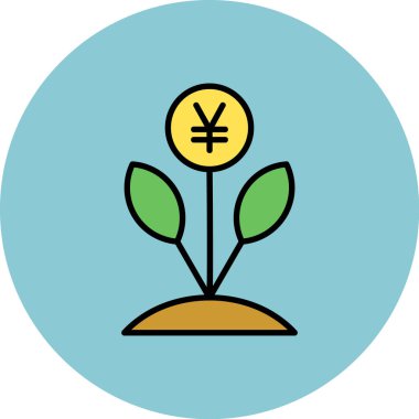 Bitki. Web simgesi basit illüstrasyon