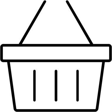 Sepet simgesi, minimalist vektör illüstrasyonu
