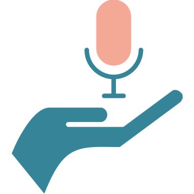 Mikrofon. Web simgesi basit illüstrasyon