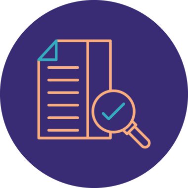 Büyüteçli belgenin vektör simgesi