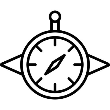 pusula vektörü ince çizgi simgesi