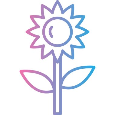 Çiçek. Web simgesi basit illüstrasyon