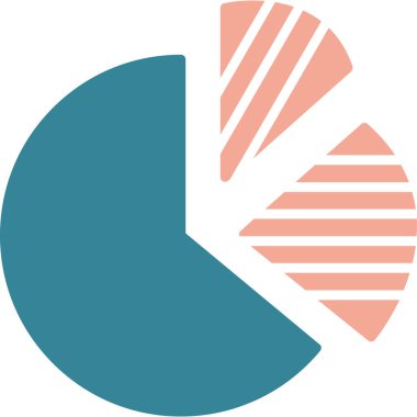 Pasta grafiği simgesi düz biçimli