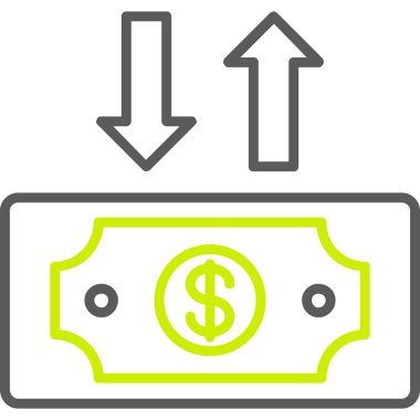 Dolar değişim simgesi vektör illüstrasyonu