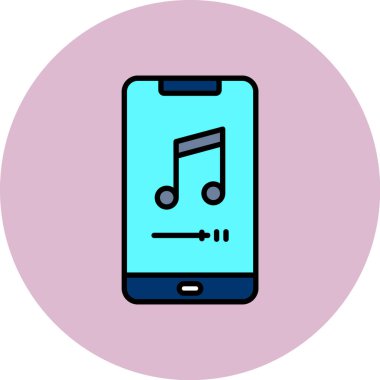 akıllı telefon müzik simgesi vektör illüstrasyonu