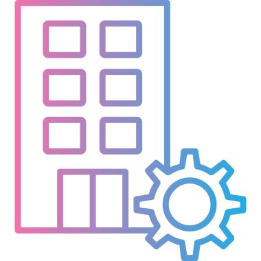 Bina. Web simgesi basit illüstrasyon