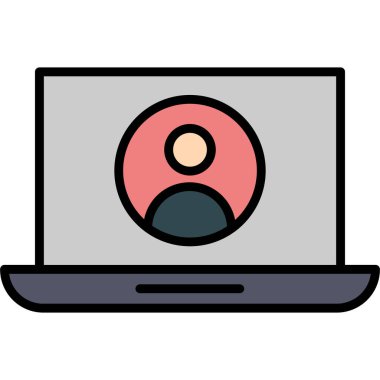 Dizüstü bilgisayar simgesi vektör çizimi