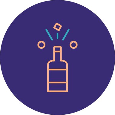 Bir şişe şarap ikonunun vektör çizimi