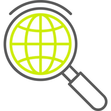 Arama konumu vektör simgesi. biçim düz sembol, eko yeşil renk, yuvarlak açılar, beyaz arkaplan