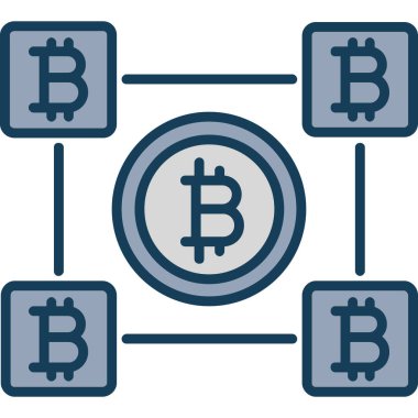Bitcoin kripto para birimi kripto para birimi simgesi dolu ana hat biçiminde