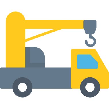 İnşaat vinç renkli vektör simgesi