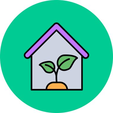 Yaprak ikonlu ev. Yaprak vektör simgesine sahip ev düz izole edilmiş