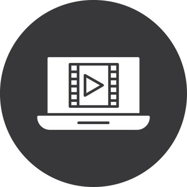 çokluortam düz daire simgesi, vektör illüstrasyonu