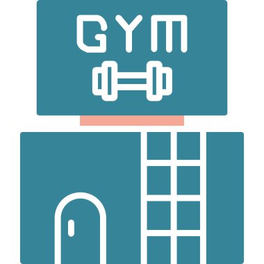 Spor salonu. Web simgesi basit illüstrasyon