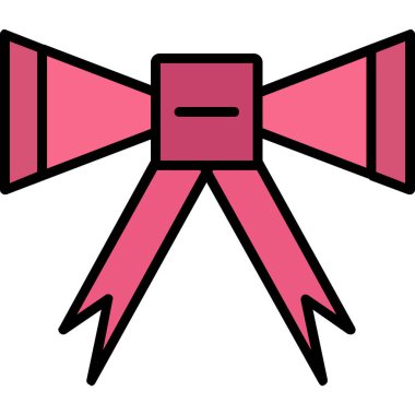 Fiyonk kurdelesi. Web simgesi vektör illüstrasyonu