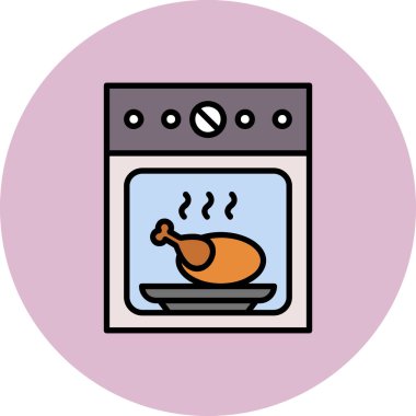 Bir soba simgesinin vektör illüstrasyonu