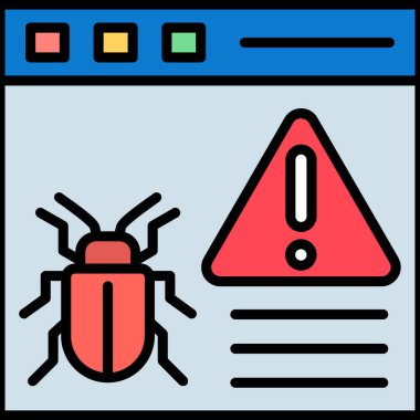 hata böceği simgesi renk ana hatları vektörü