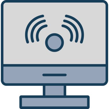 Bilgisayar monitörü. Web simgesi basit illüstrasyon