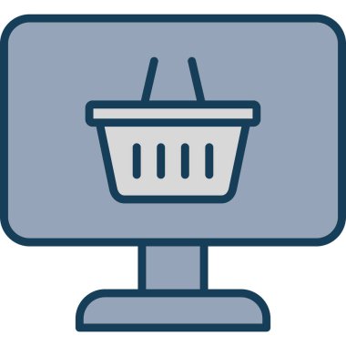 Sepet arabası ekommerce simgesi - taslak biçimi