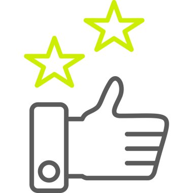 beyaz arkaplanda izole edilmiş başparmak simgesi ve vektör illüstrasyonu