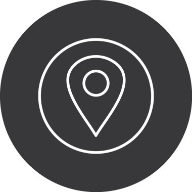 Moda biçimi izole edilmiş arkaplanda harita iğnesi simgesi simgesi