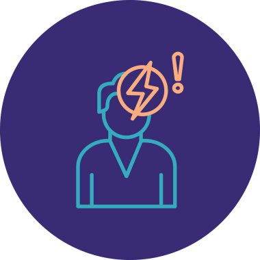 Baş ağrısı ikonu vektör illüstrasyon tasarımlı bir adam