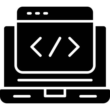 programlama kodu kabartma vektör simgesi