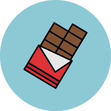 Çikolata. Web simgesi basit illüstrasyon