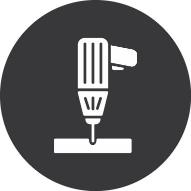 Web ve mobil uygulaması tasarım, matkap logo kavramı için beyaz arka plan üzerinde izole matkap simge vektör