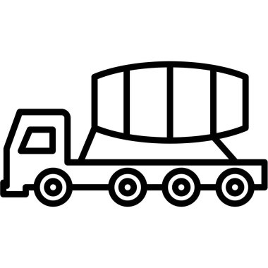kargo kamyonu ikonu. Web tasarımı için vektör sembolünün özet çizimi