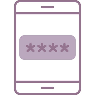 mobil parola simgesi, vektör illüstrasyonu