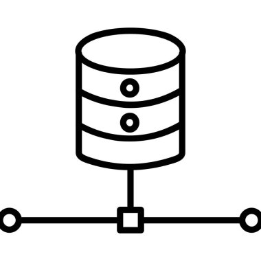 sunucu veri merkezi simgesi, basit satır biçimi illüstrasyonu