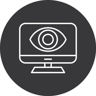 Web güvenlik çizgisi simgesi, vektör illüstrasyon tasarımı