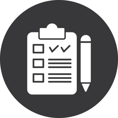 Moda Biçimli İzole Arkaplanda Kontrol Listesi Simgesi