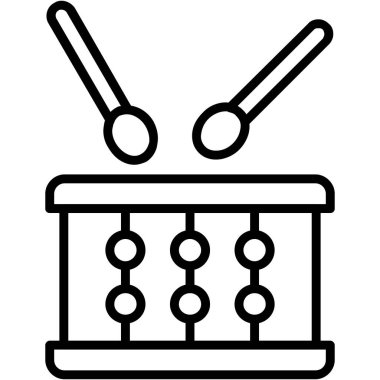 davul müzik simgesi, vektör illüstrasyonu